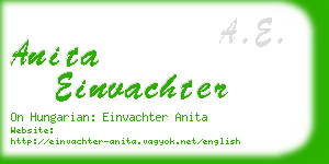 anita einvachter business card